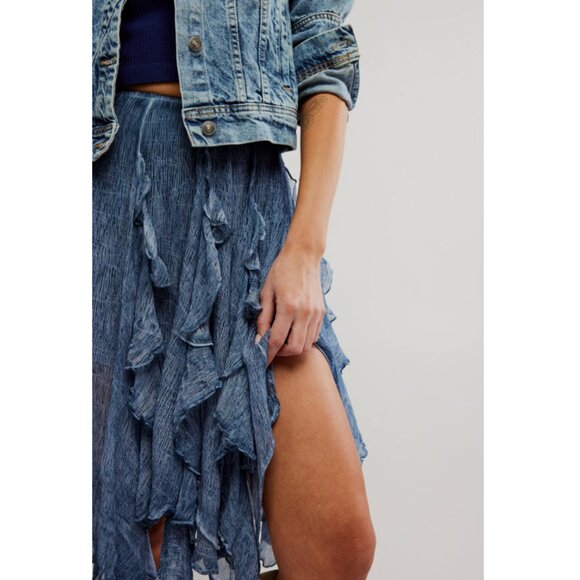 Free People Susanna Knee-Length Midi Skirt Sz S - Picture 3 of 10